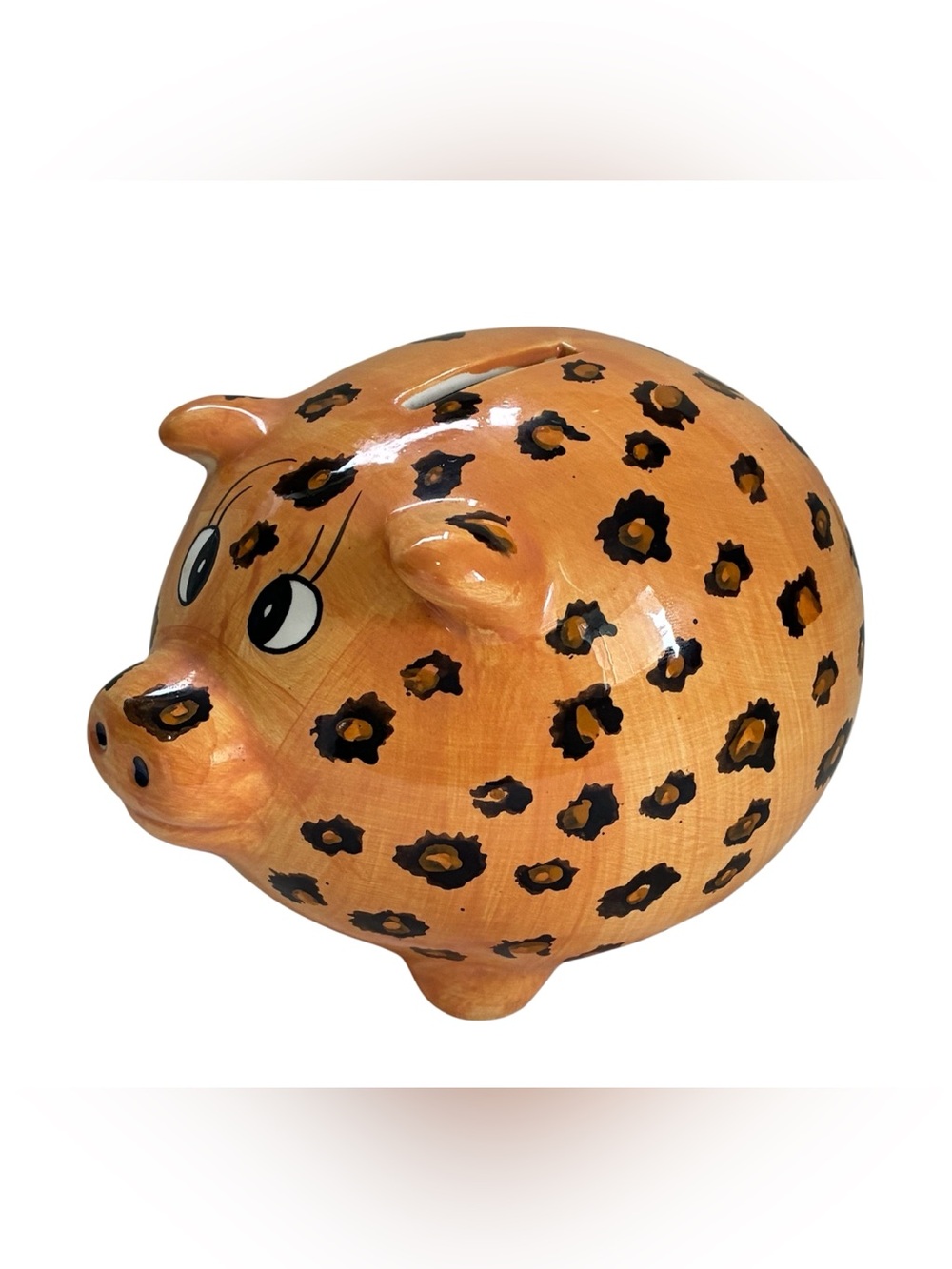 LEOPARD PRINT CERAMIC PIGGY BANK